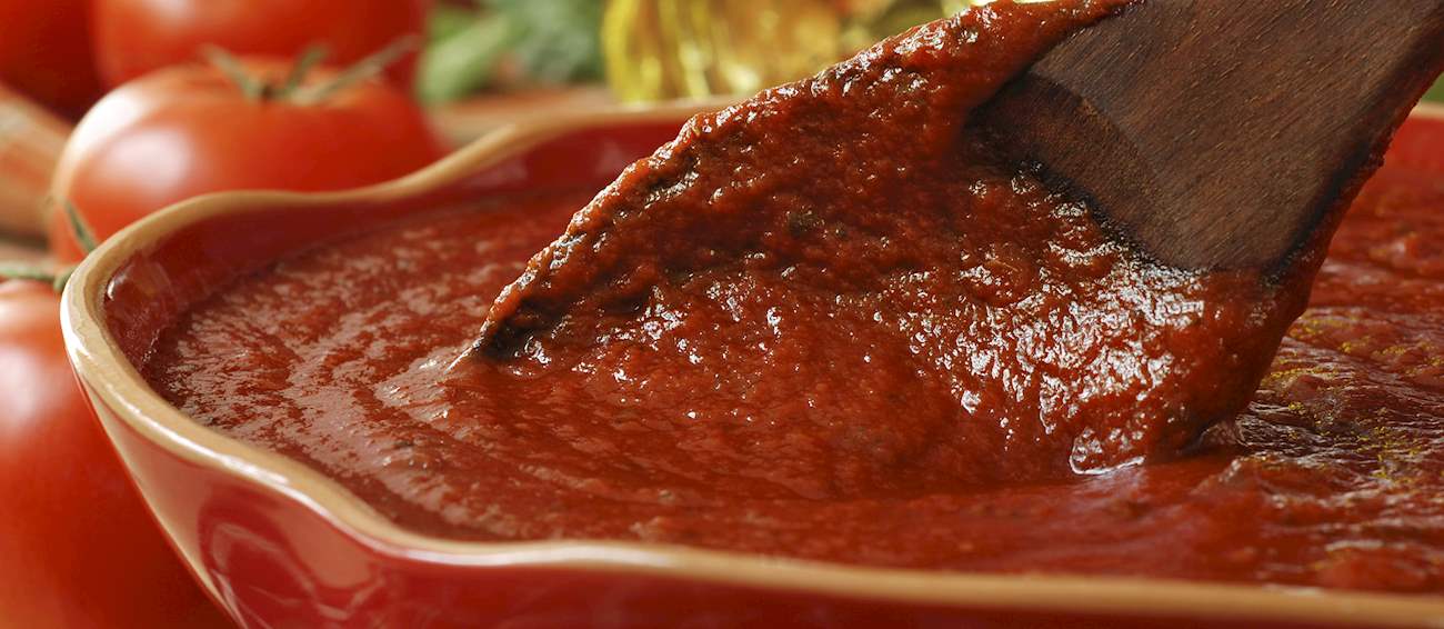 Closeup de la salsa marinara