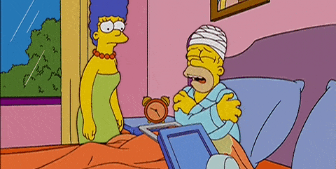 Homero Simpsons con gripa